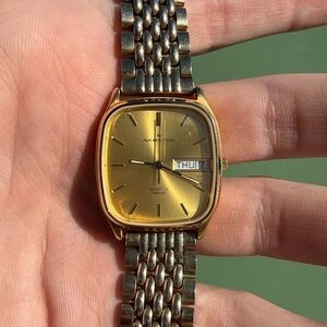 Hamilton 10k Gold Platted Quartz Dress Watch